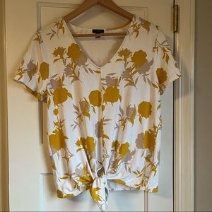 Ann Taylor floral tie front top
